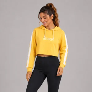 Blusa de Moletom Cropped Feminina com Capuz