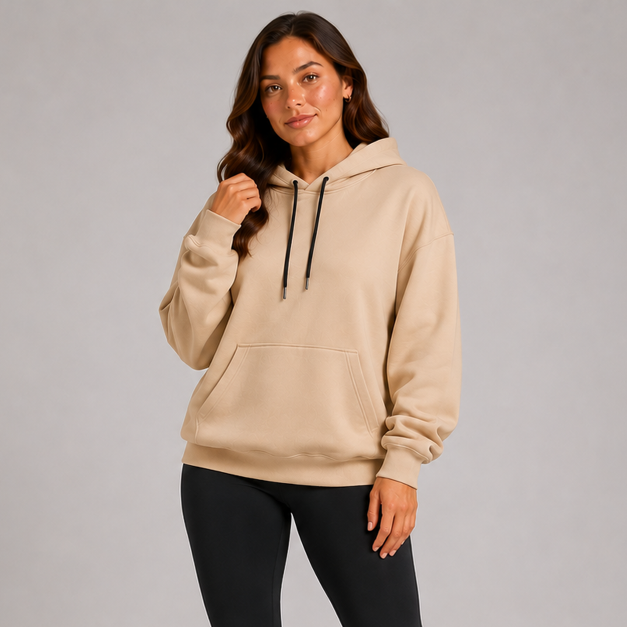 Blusa de Moletom Feminina Oversized com Capuz