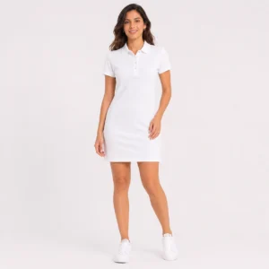 Vestido Polo Feminino de Manga Curta