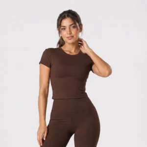 Baby Tee Feminina de Poliamida com Elastano
